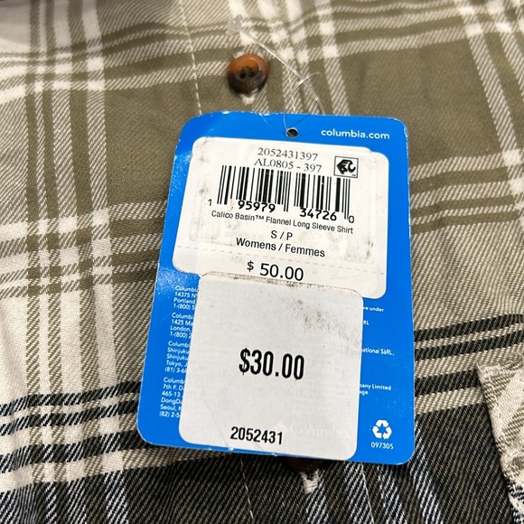 COLUMBIA Women's Calico Basin Flannel Long Sleeve Shirt Size S - Picture 5 of 16
